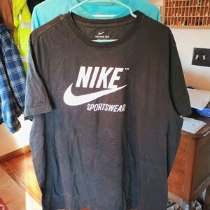Nike Black T-Shirt with White Sportswear Logo